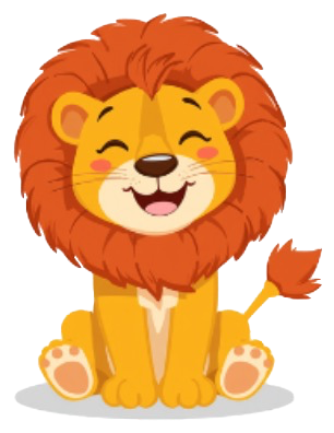 Happy lion cartoon figure