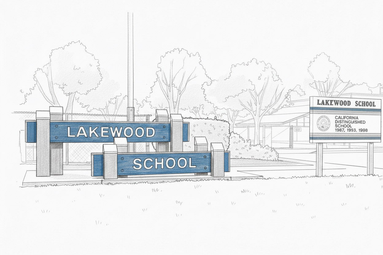 Lakewood School line drawing